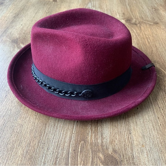 Rudsak Burgundy Fedora Wool Hat - Picture 3 of 7